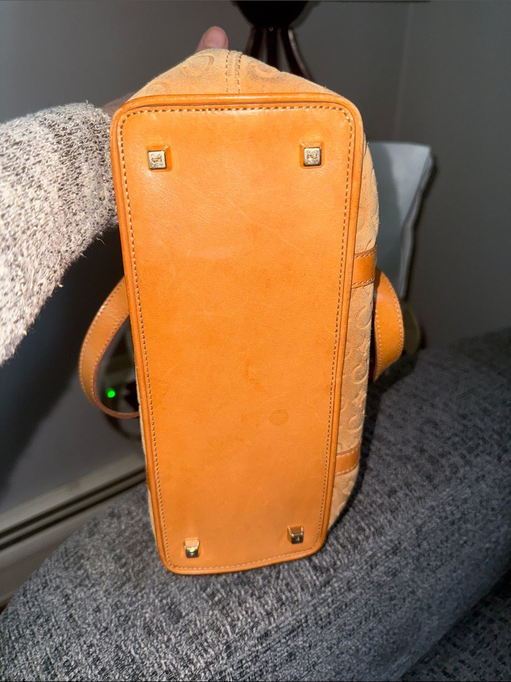 Authentic Celine Camel Suede Leather Macadam Monogram Vintage Celine Tote!Rare. - Picture 7 of 13
